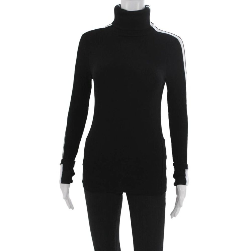 Splits 59 Women Basic Turtleneck T-Shirt Black Modal Long Sleeve Size S